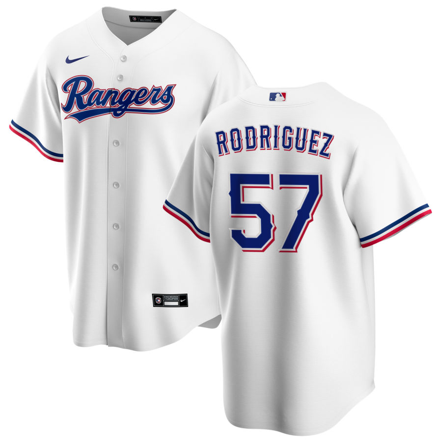 Nike Men #57 Joely Rodriguez Texas Rangers Baseball Jerseys Sale-White - Click Image to Close